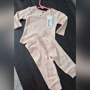 Quincy Mae Baby Knit Two-Piece Set in Light Pink